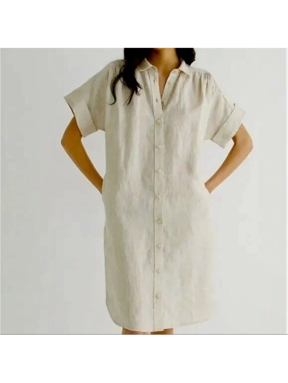 J. Crew Baird McNutt Irish linen shirt dress M